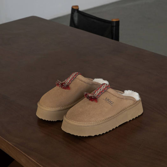 AUSTRALIAN SHEPHERD® UGG Slippers Sheepskin Wool Platform Tazzy Calla AS 2084