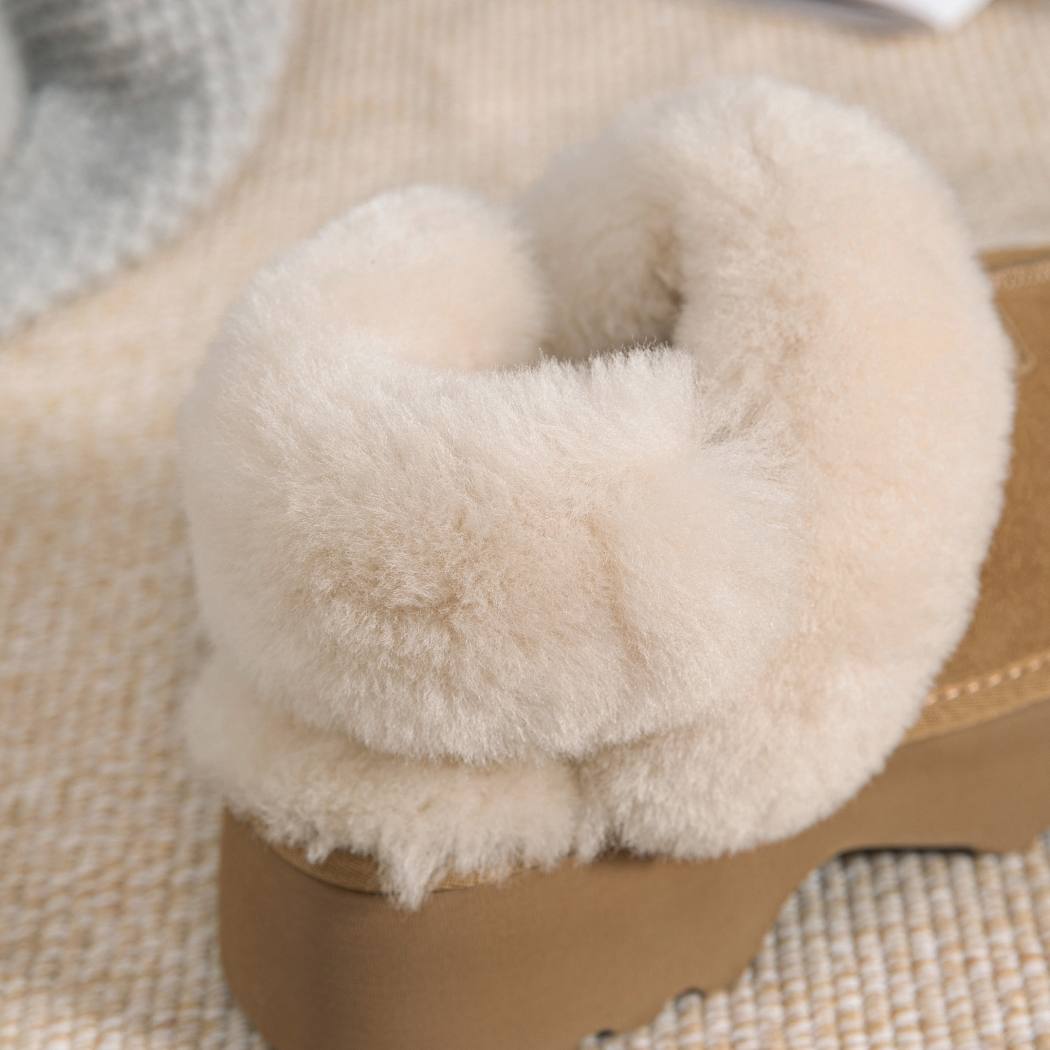AUSTRALIAN SHEPHERD® 3-Way Style UGG Slippers Women Removable Wool Strap Slingback Chunky Platform Muna AS 2087