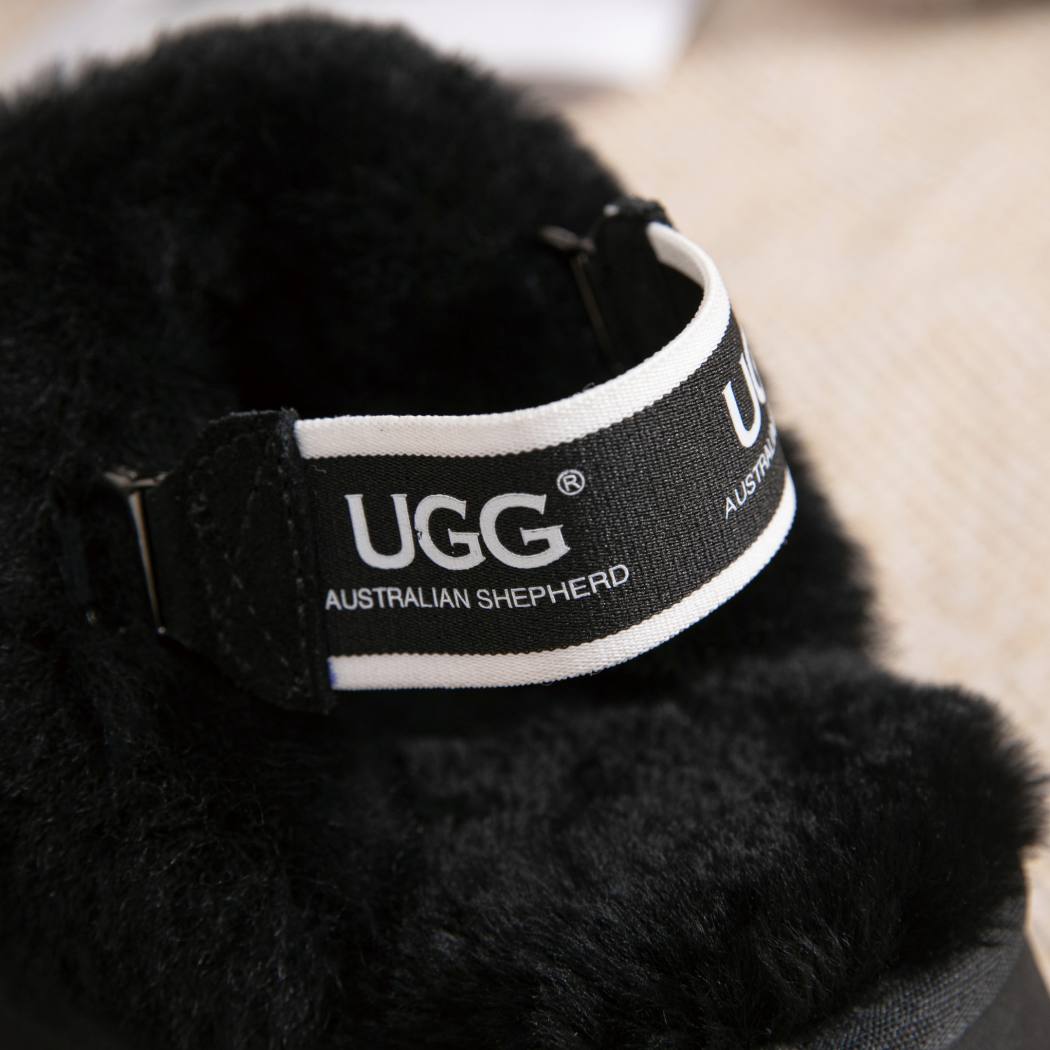 AUSTRALIAN SHEPHERD® 3-Way Style UGG Slippers Women Removable Wool Strap Slingback Chunky Platform Muna AS 2087