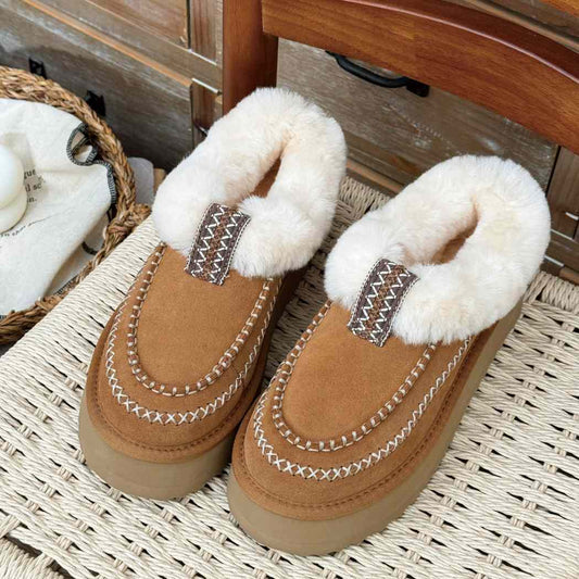 AUSTRALIAN SHEPHERD® UGG Slippers Women Sheepskin Wool Collar Ankle Platform Santana AS 2093