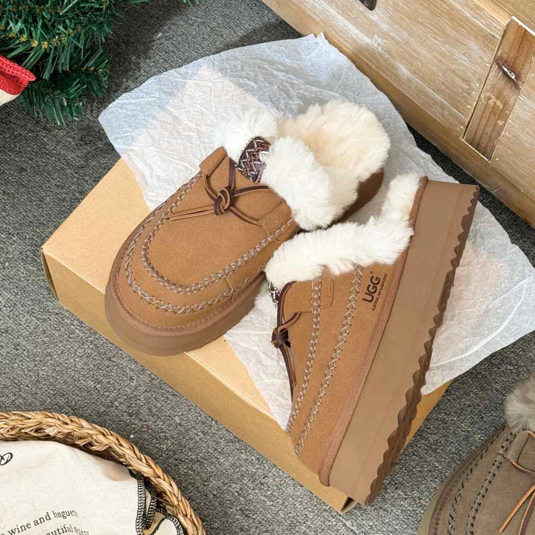 AUSTRALIAN SHEPHERD® UGG Slippers Women Sheepskin Wool Platform Sammy AS 2094