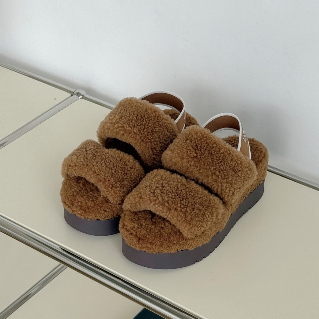 AUSTRALIAN SHEPHERD® UGG Women Double Strap Slingback Platform Fluffy Slides Lyam AS 2103