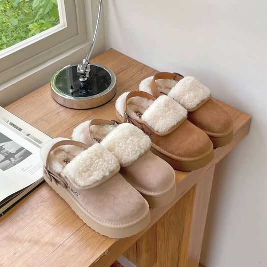 AUSTRALIAN SHEPHERD® 3-Way Style UGG Sheepskin Wool Slingback Platform Slippers Tenley AS 2107