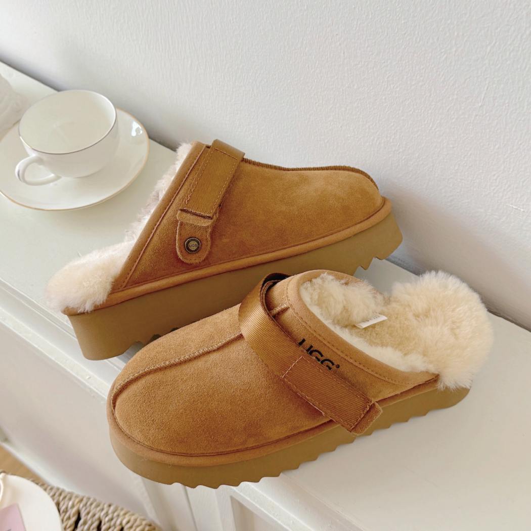 AUSTRALIAN SHEPHERD® Cozeln Slingback Platform Sheepskin Slippers AS 2111