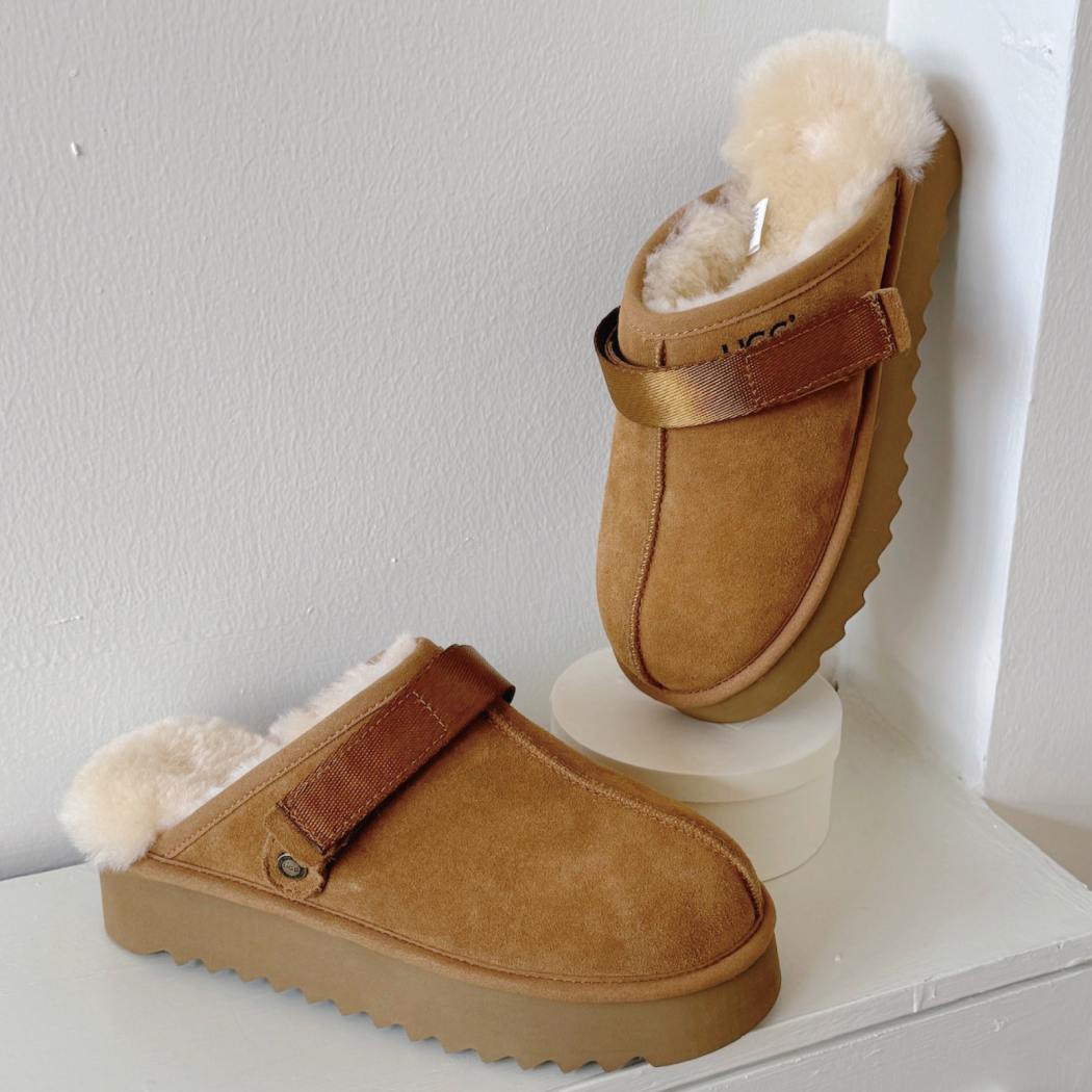 AUSTRALIAN SHEPHERD® Cozeln Slingback Platform Sheepskin Slippers AS 2111