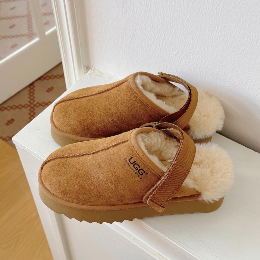 AUSTRALIAN SHEPHERD® Cozeln Slingback Platform Sheepskin Slippers AS 2111