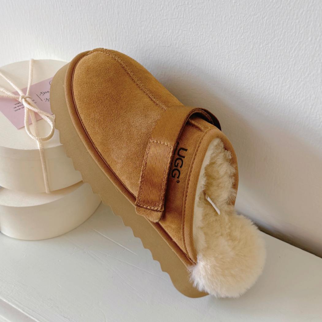 AUSTRALIAN SHEPHERD® Cozeln Slingback Platform Sheepskin Slippers AS 2111