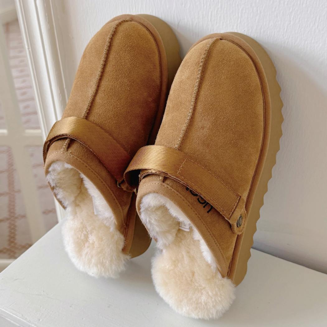 AUSTRALIAN SHEPHERD® Cozeln Slingback Platform Sheepskin Slippers AS 2111