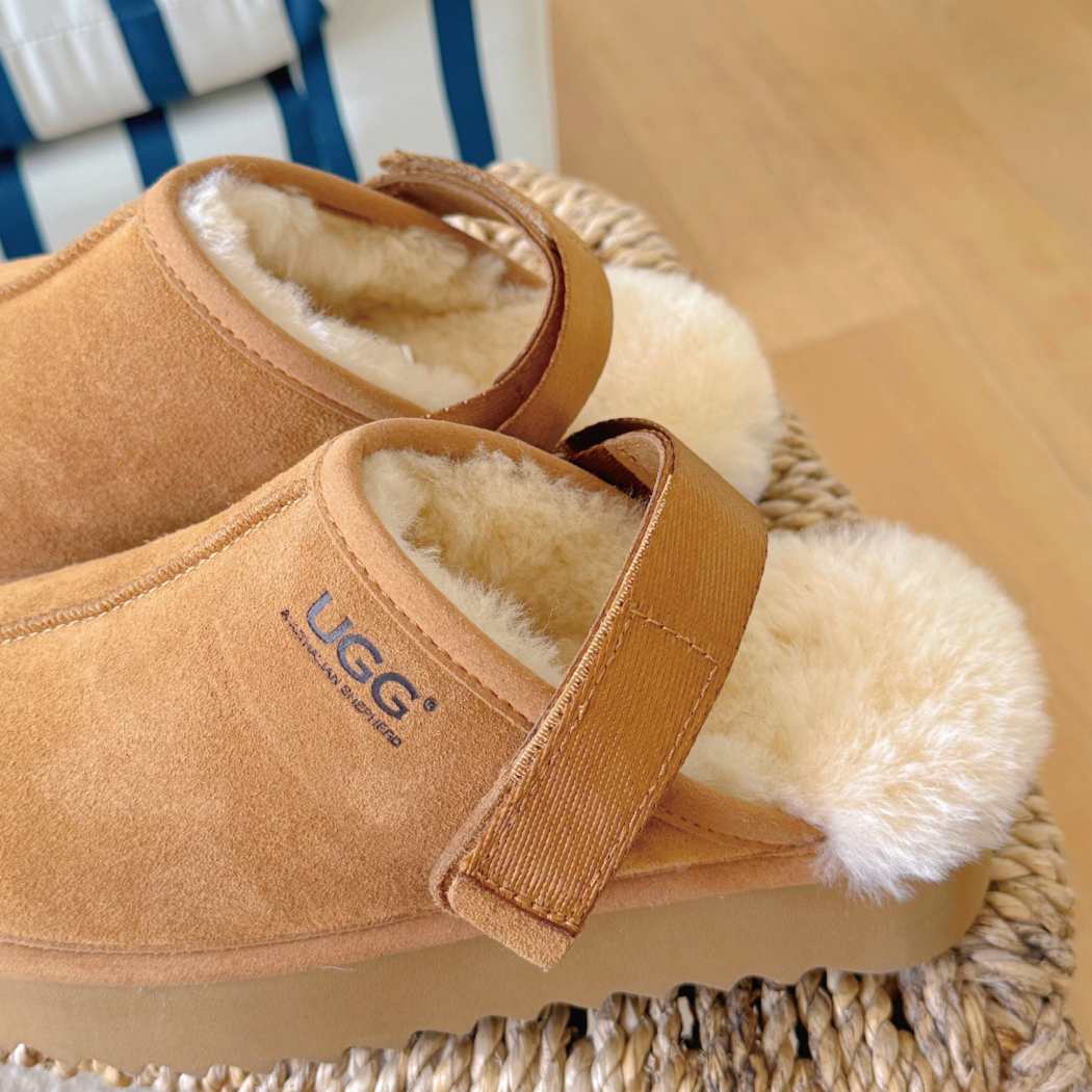 AUSTRALIAN SHEPHERD® Cozeln Slingback Platform Sheepskin Slippers AS 2111