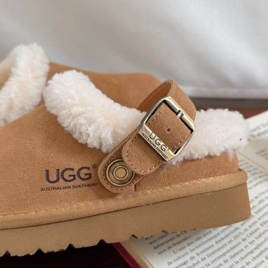 AUSTRALIAN SHEPHERD® UGG Slippers Sheepskin Wool Adjustable Strap Ankle AS 2112