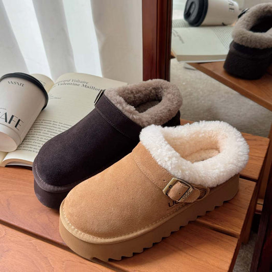AUSTRALIAN SHEPHERD® UGG Slippers Sheepskin Wool Adjustable Strap Platform Pulsey AS 2113