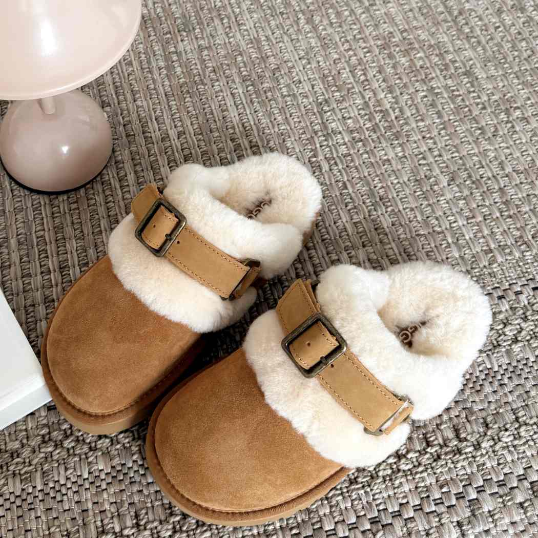 AUSTRALIAN SHEPHERD® Sheepskin Wool Buckle Clogs Brenza Slippers AS 2148