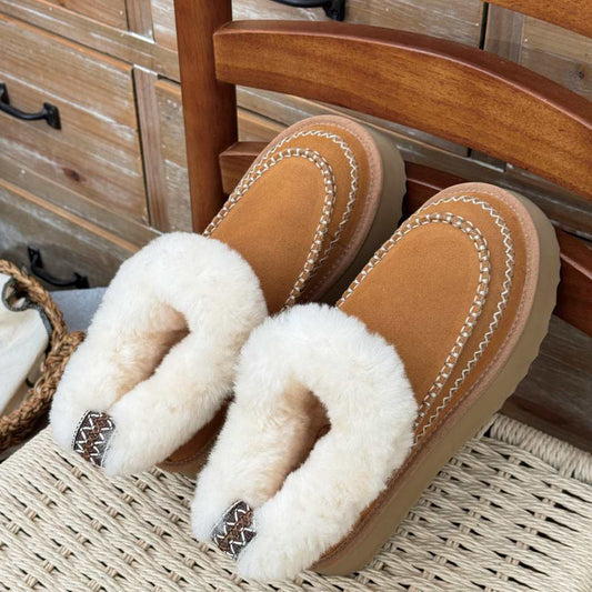 AUSTRALIAN SHEPHERD® UGG Boots Women Sheepskin Wool Collar Ankle Platform Mini Santana AS 3074