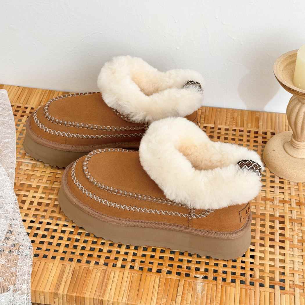 AUSTRALIAN SHEPHERD® UGG Boots Women Sheepskin Wool Collar Ankle Platform Mini Santana AS 3074