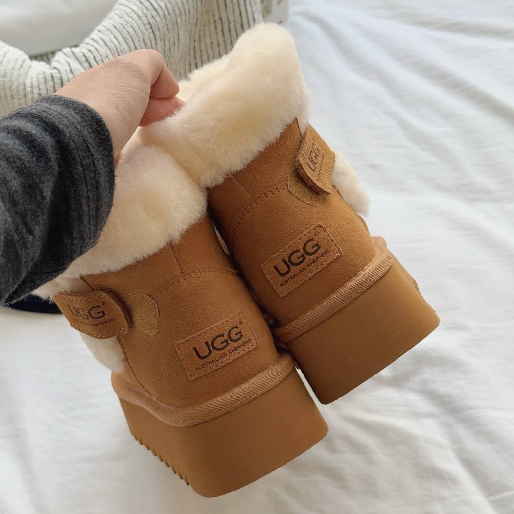 AUSTRALIAN SHEPHERD® UGG Boots Sheepskin Wool Shearling Platform Bynnie AS 3094