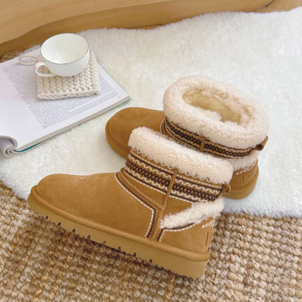 AUSTRALIAN SHEPHERD® UGG Boots Sheepskin Wool Shearling Knitted Mini 3096