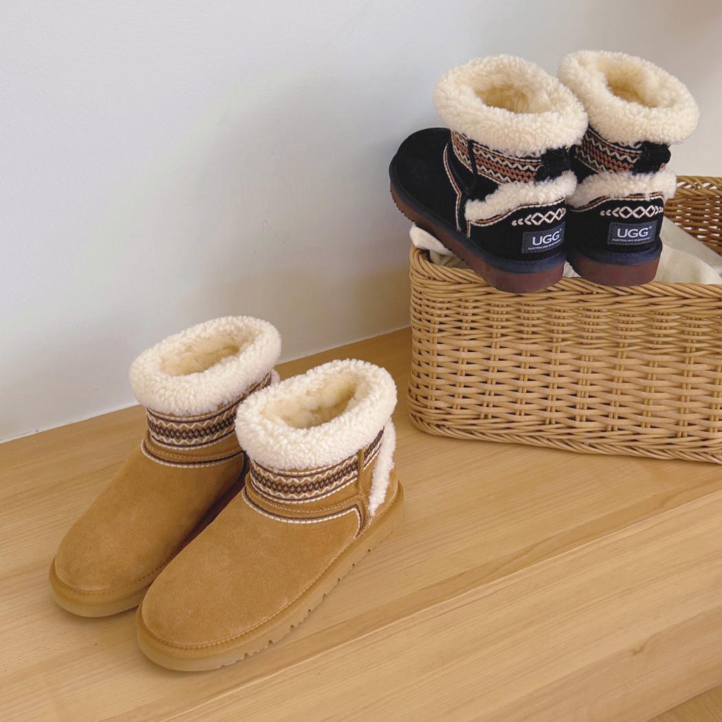AUSTRALIAN SHEPHERD® UGG Boots Sheepskin Wool Shearling Knitted Mini 3096