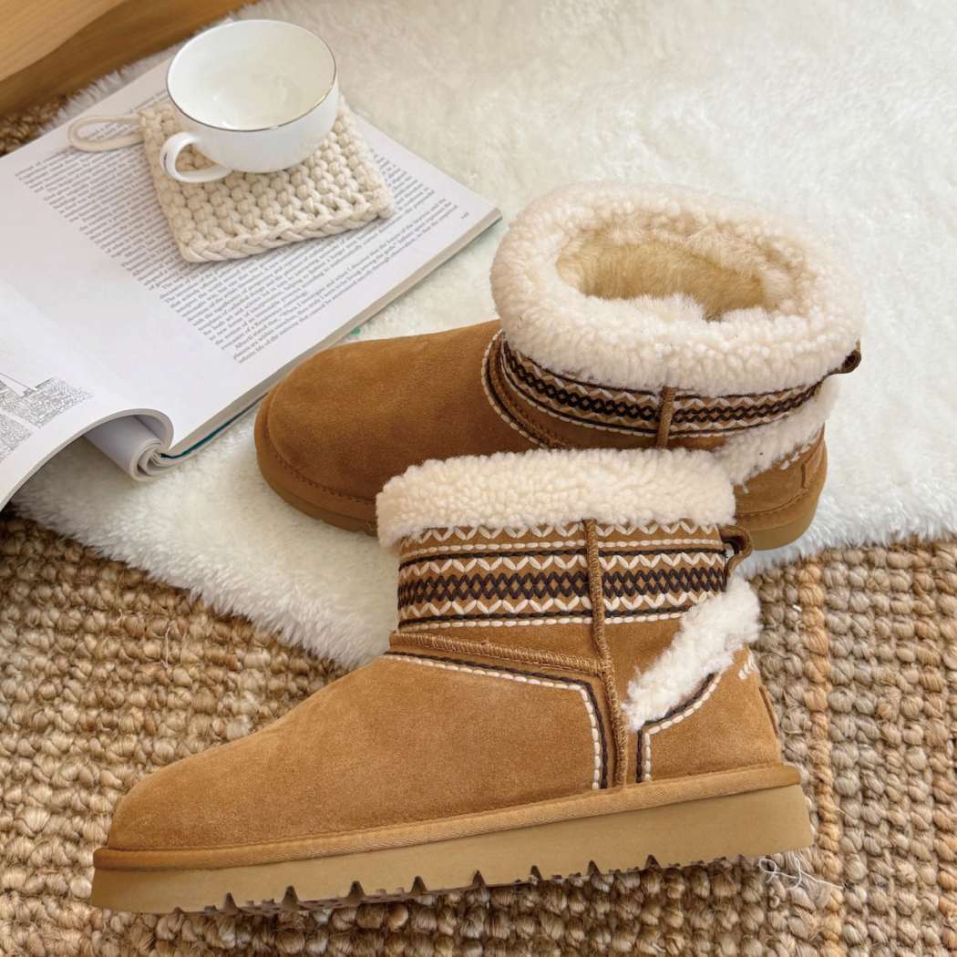 AUSTRALIAN SHEPHERD® UGG Boots Sheepskin Wool Shearling Knitted Mini 3096