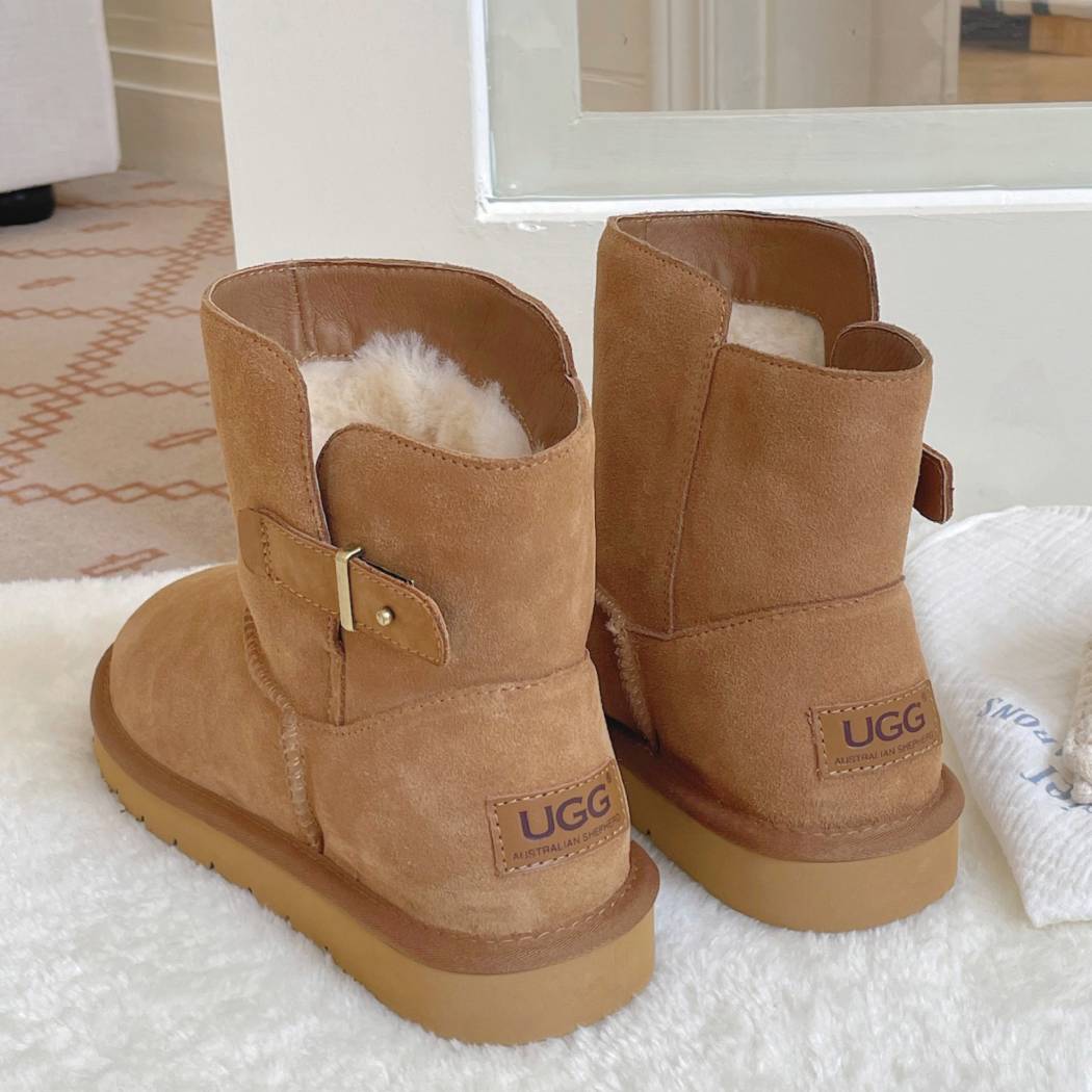 AUSTRALIAN SHEPHERD® UGG Boots Sheepskin Wool Buckle Ankle Mini Winza AS 3100