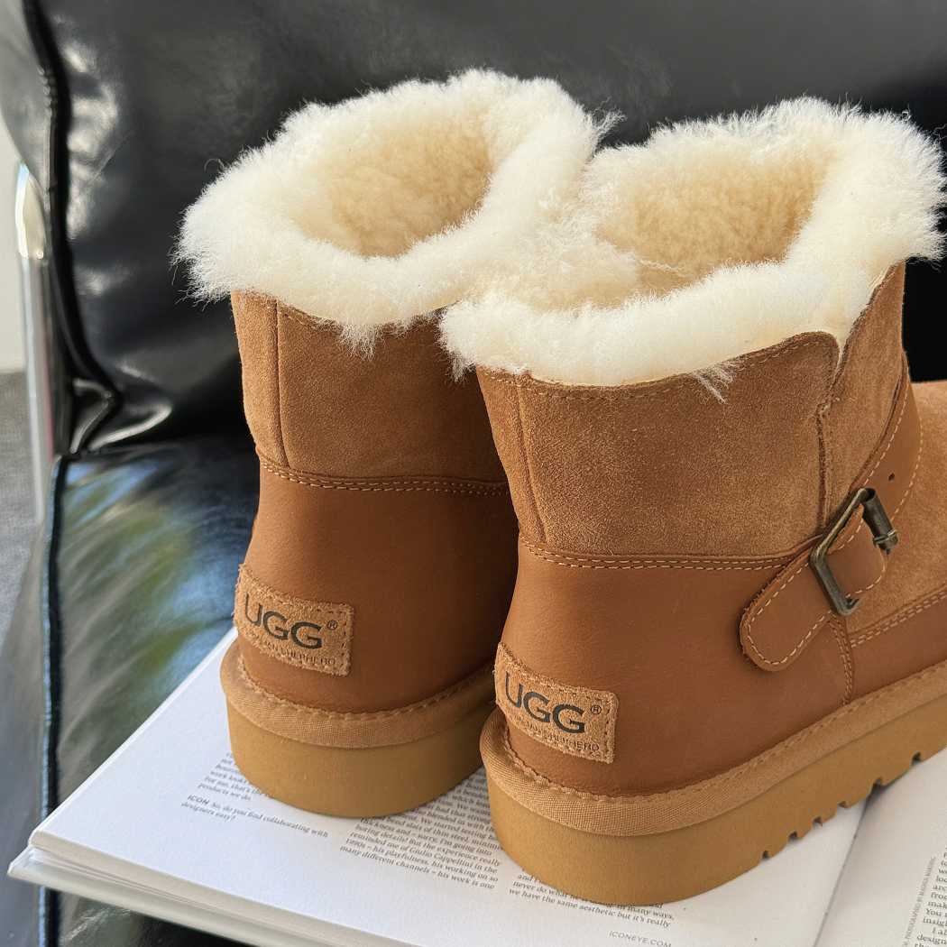 AUSTRALIAN SHEPHERD® UGG Boots Sheepskin Wool Buckle Ankle Mini Halvik AS 3135