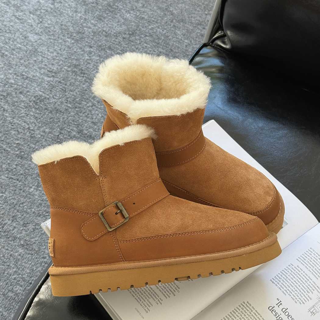 AUSTRALIAN SHEPHERD® UGG Boots Sheepskin Wool Buckle Ankle Mini Halvik AS 3135