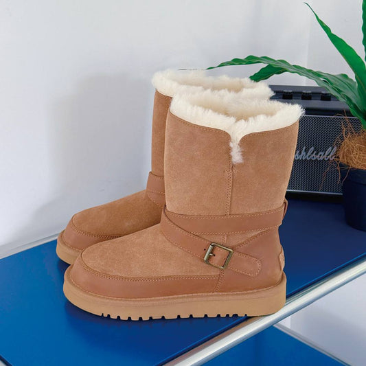 AUSTRALIAN SHEPHERD® Halvik Buckle Short Sheepskin UGG Boots AS 3136