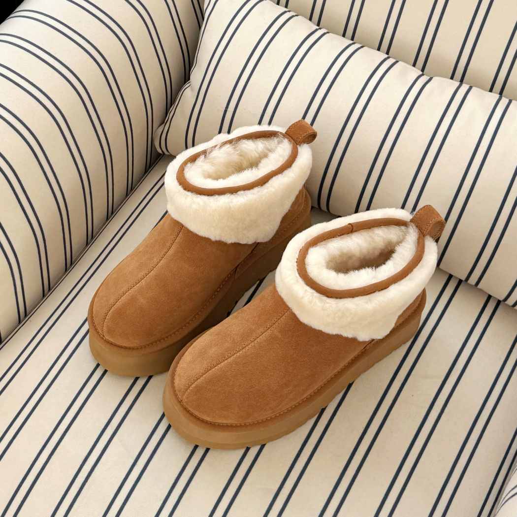 AUSTRALIAN SHEPHERD® Sheepskin Wool Ankle Platform Boots AS 3149