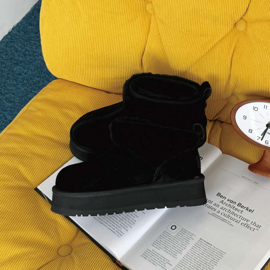 AUSTRALIAN SHEPHERD® Sheepskin Wool Ankle Platform Boots AS 3149