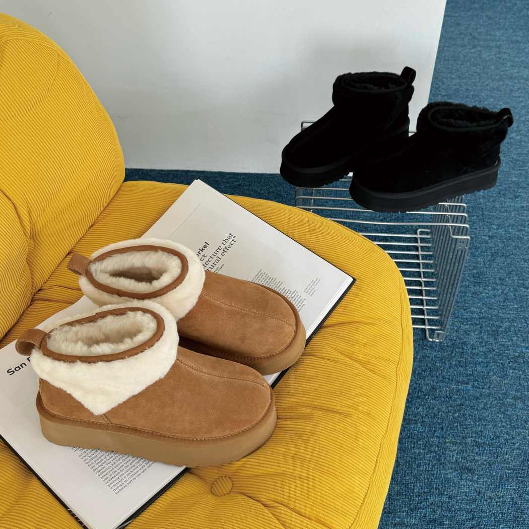 AUSTRALIAN SHEPHERD® Sheepskin Wool Ankle Platform Boots AS 3149