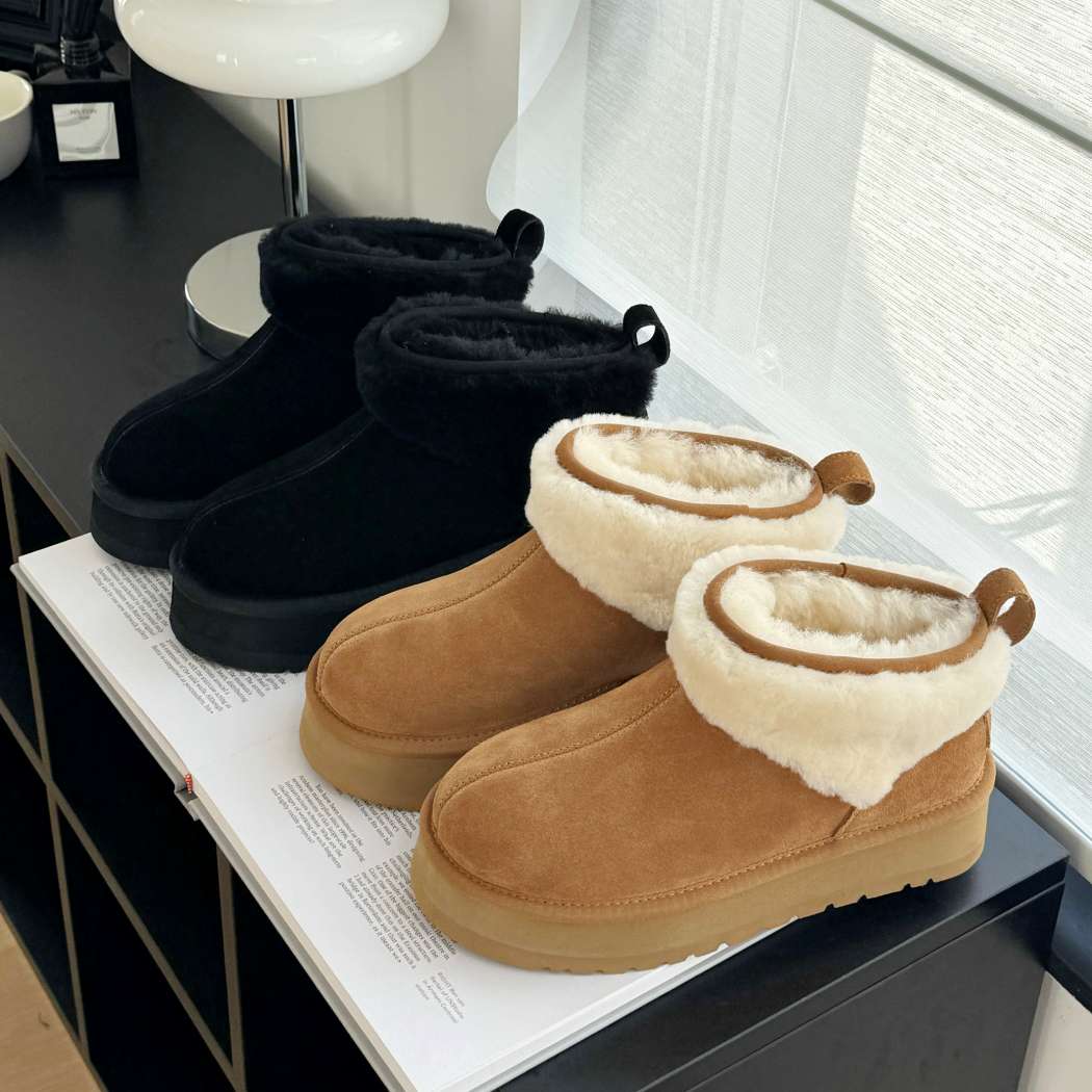 AUSTRALIAN SHEPHERD® Sheepskin Wool Ankle Platform Boots AS 3149