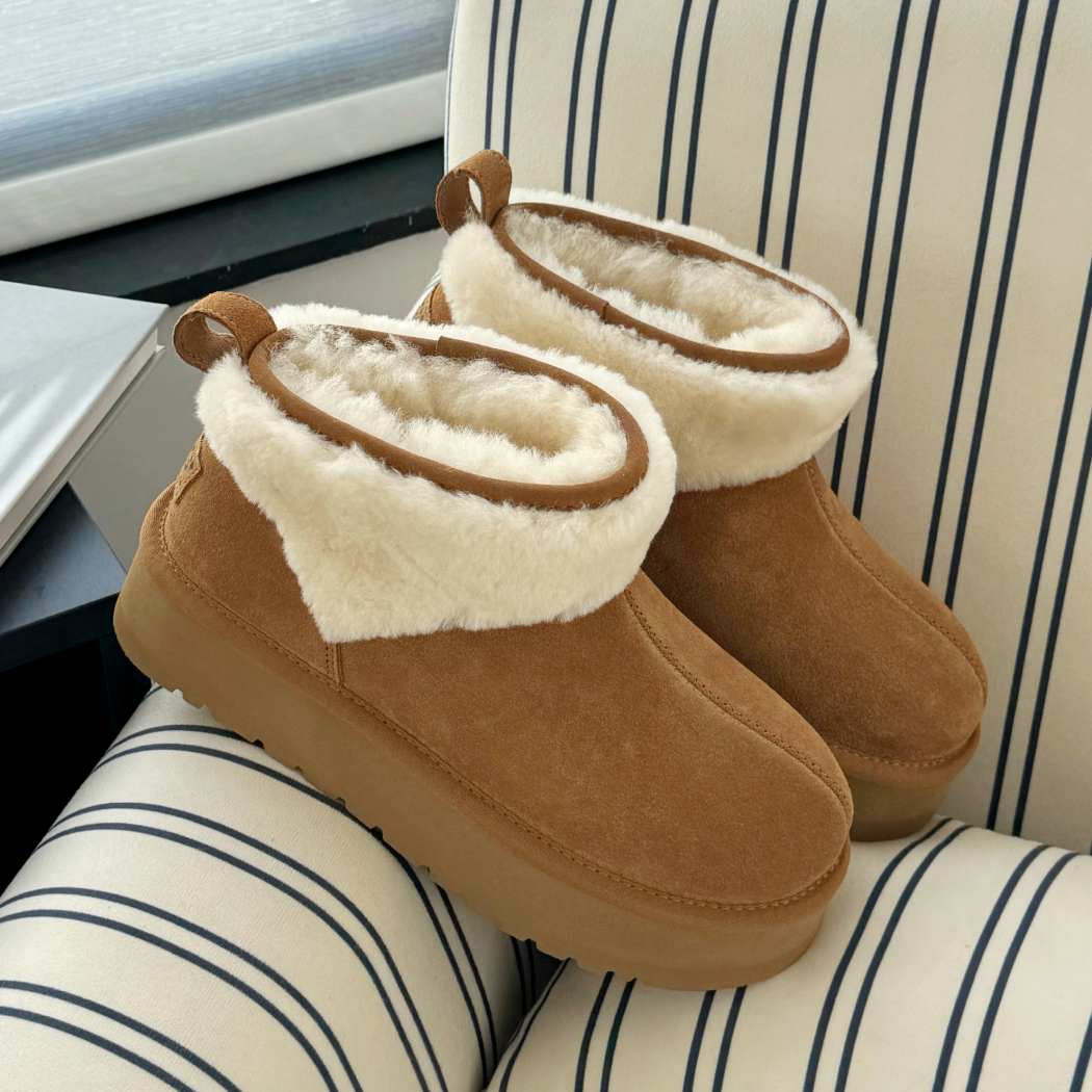AUSTRALIAN SHEPHERD® Sheepskin Wool Ankle Platform Boots AS 3149