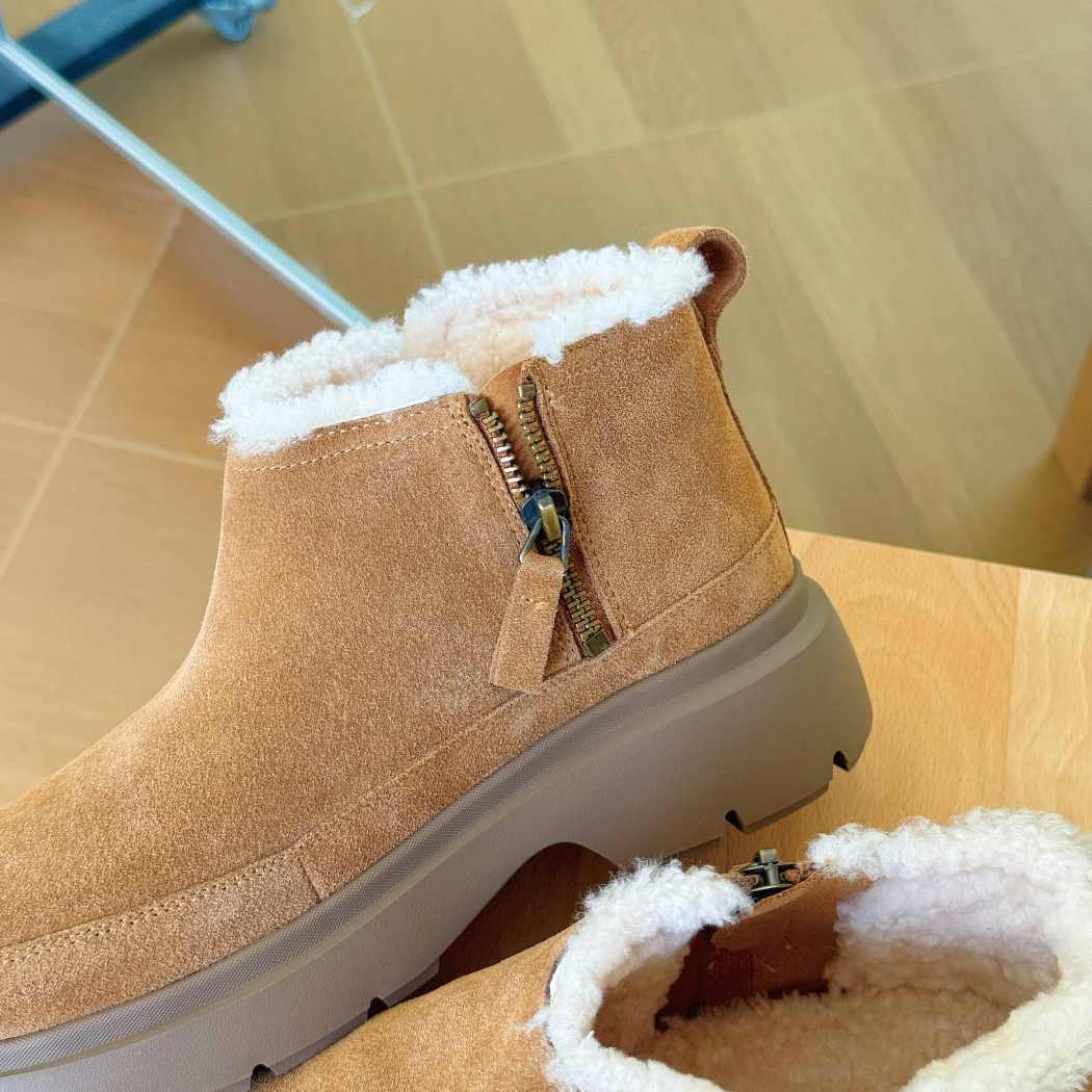 AUSTRALIAN SHEPHERD® Sheepskin Wool Zip Chunky Ankle Boots AS 3158