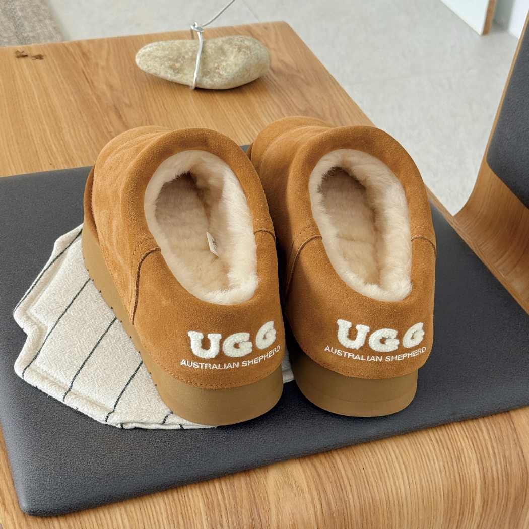 AUSTRALIAN SHEPHERD® Nellia Platform Slippers Sheepskin Wool Clogs AS 3181