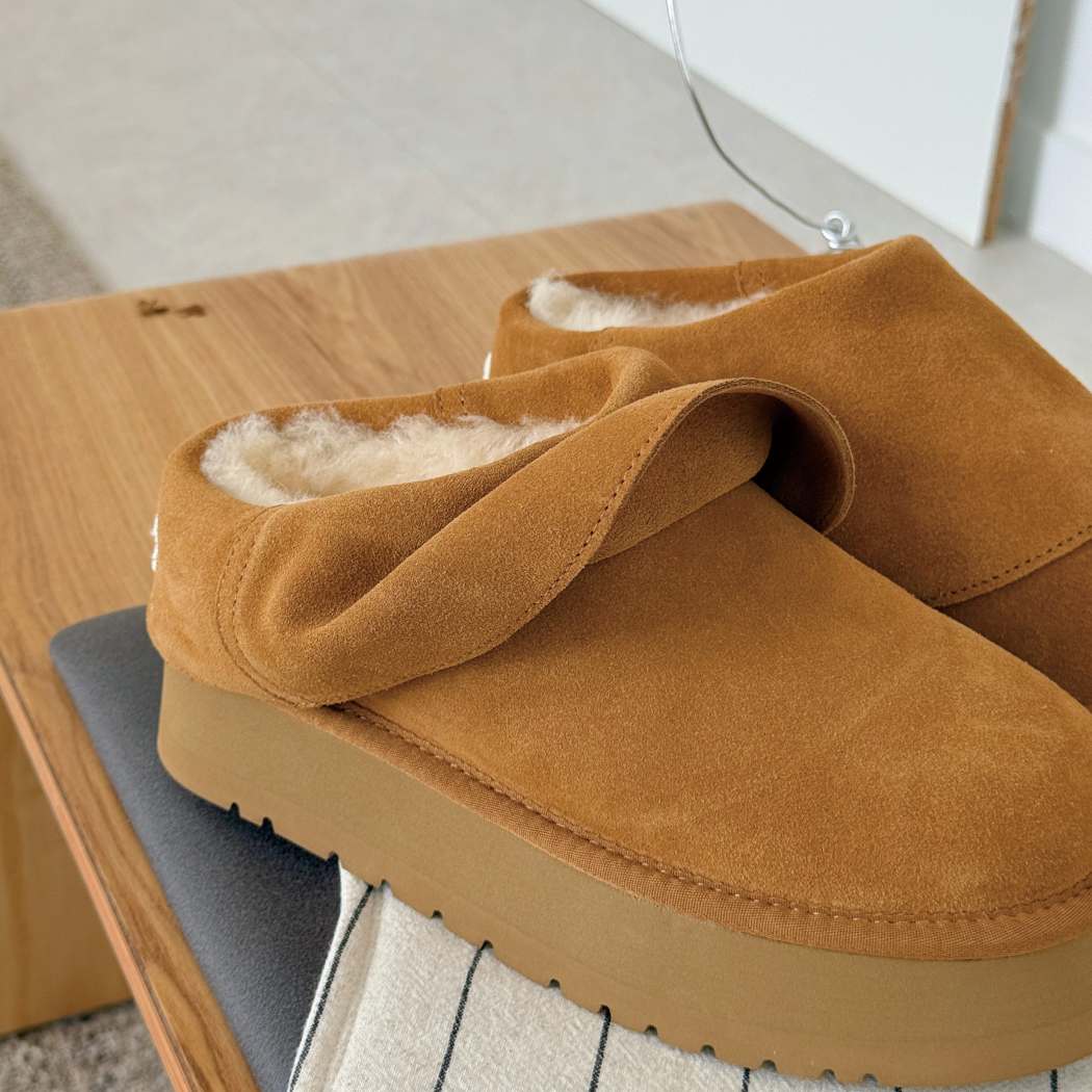 AUSTRALIAN SHEPHERD® Nellia Platform Slippers Sheepskin Wool Clogs AS 3181