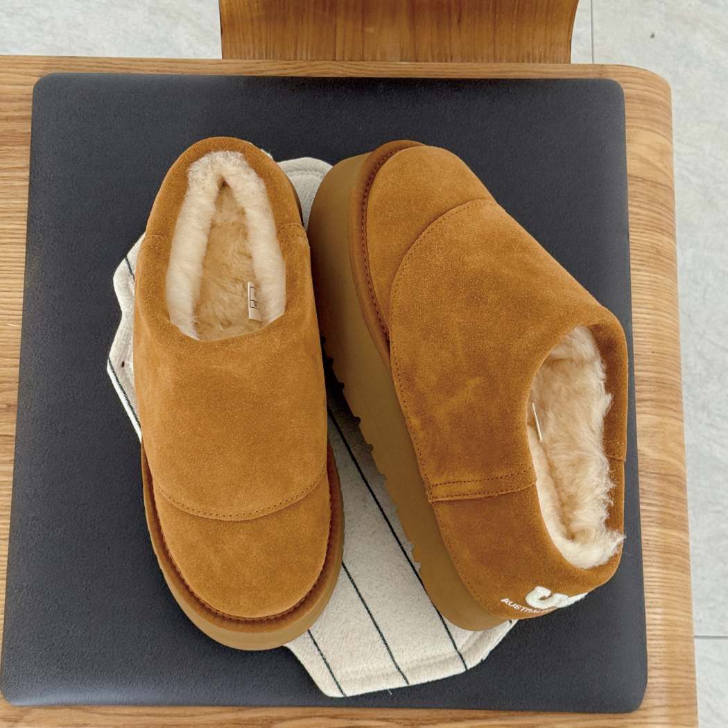 AUSTRALIAN SHEPHERD® Nellia Platform Slippers Sheepskin Wool Clogs AS 3181