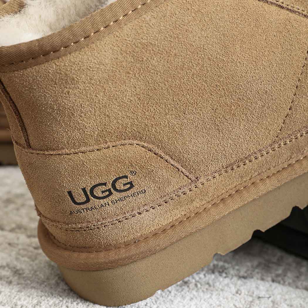 AUSTRALIAN SHEPHERD® UGG Boots Men Sheepskin Wool Lace-Up Ankle Casual Leonard AS 4007