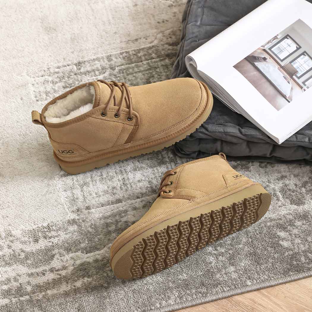 AUSTRALIAN SHEPHERD® UGG Boots Men Sheepskin Wool Lace-Up Ankle Casual Leonard AS 4007