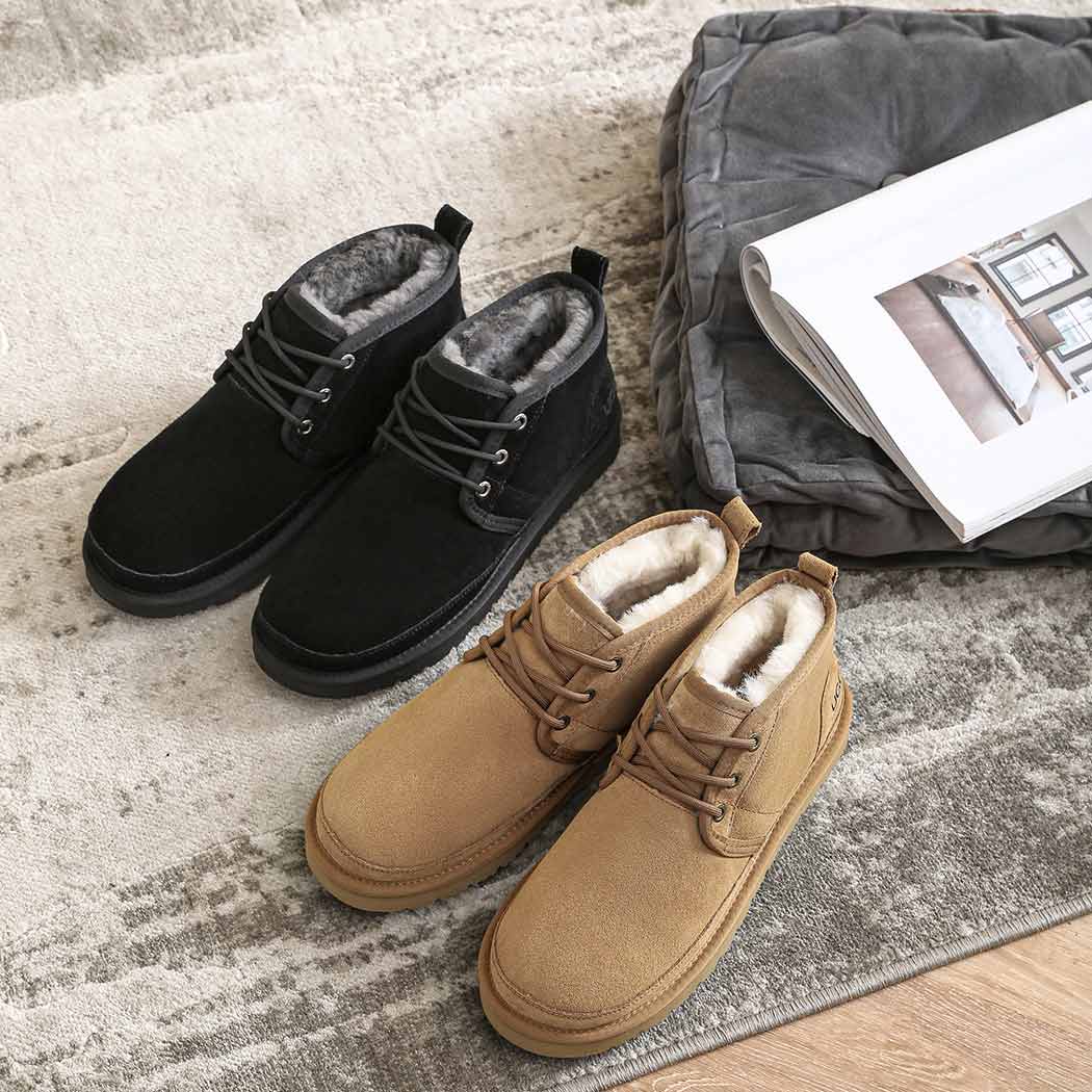 AUSTRALIAN SHEPHERD® UGG Boots Men Sheepskin Wool Lace-Up Ankle Casual Leonard AS 4007