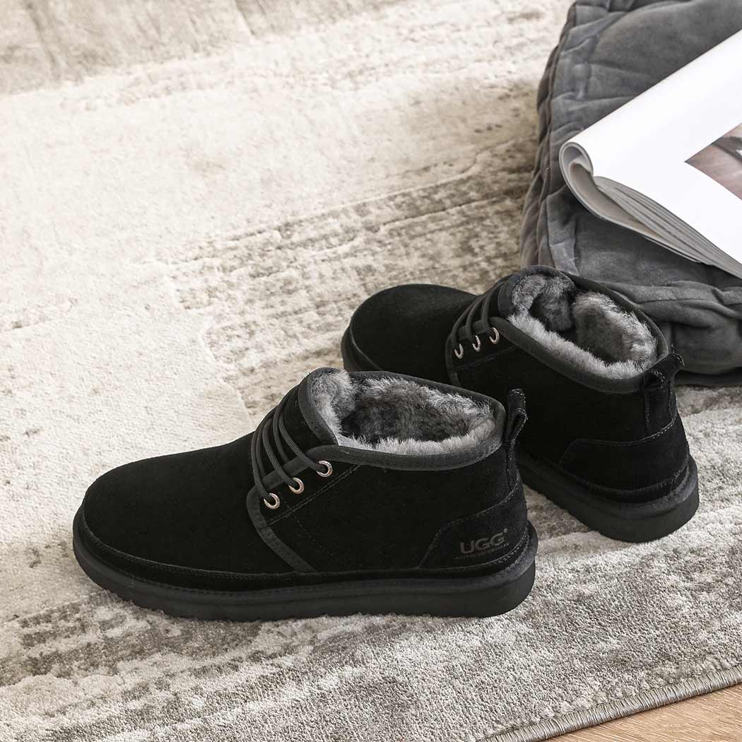 AUSTRALIAN SHEPHERD® UGG Boots Men Sheepskin Wool Lace-Up Ankle Casual Leonard AS 4007