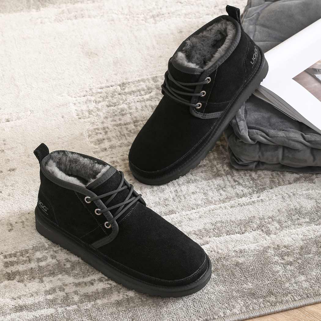 AUSTRALIAN SHEPHERD® UGG Boots Men Sheepskin Wool Lace-Up Ankle Casual Leonard AS 4007