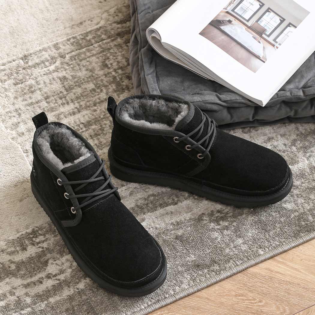 AUSTRALIAN SHEPHERD® UGG Boots Men Sheepskin Wool Lace-Up Ankle Casual Leonard AS 4007