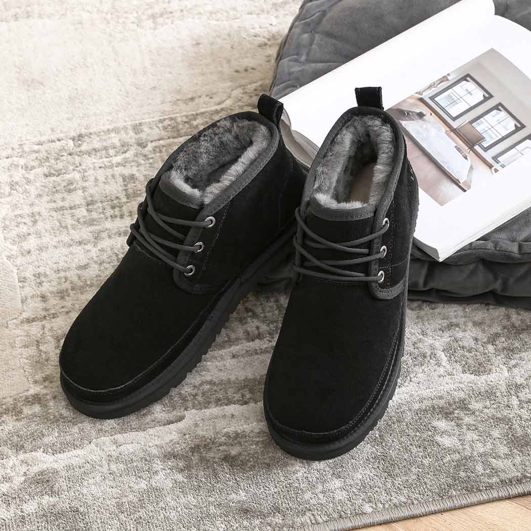 AUSTRALIAN SHEPHERD® UGG Boots Men Sheepskin Wool Lace-Up Ankle Casual Leonard AS 4007