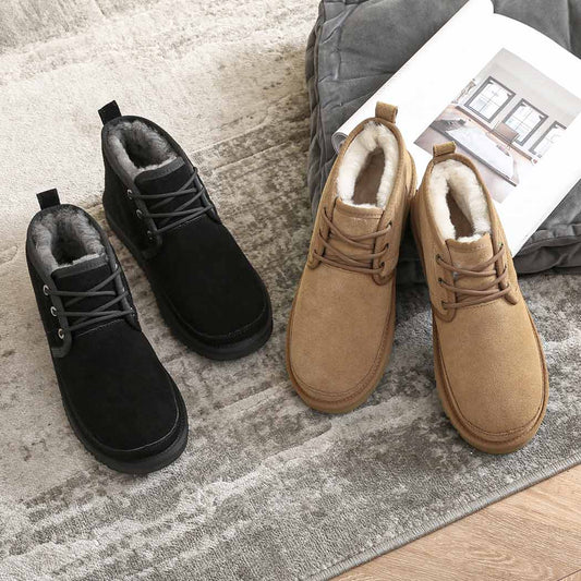 AUSTRALIAN SHEPHERD® UGG Boots Men Sheepskin Wool Lace-Up Ankle Casual Leonard AS 4007