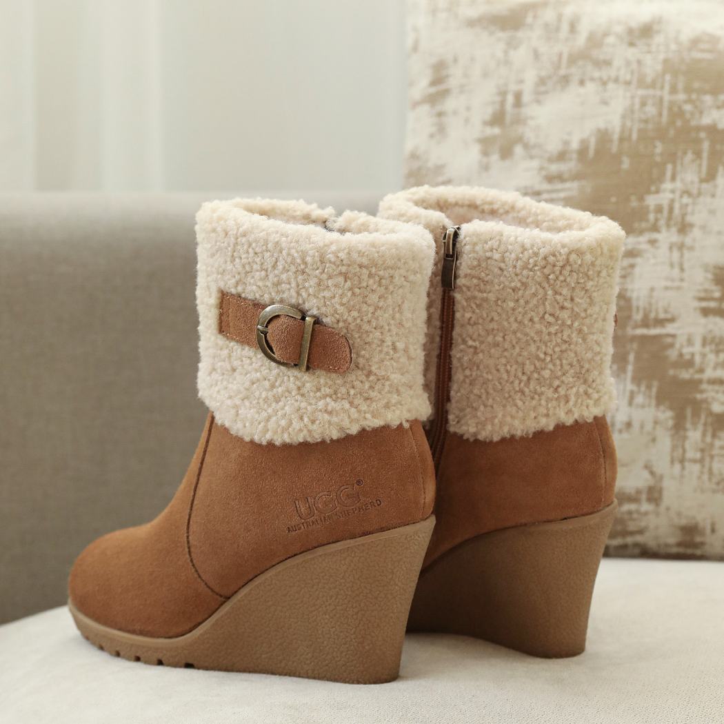 AUSTRALIAN SHEPHERD® Joanna Women’s Sheepskin Wedge UGG Boots AS 7010