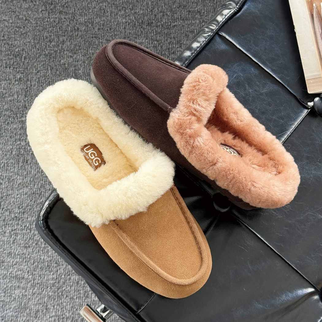 AUSTRALIAN SHEPHERD® Noelle Sheepskin Wool Trim Mule Slippers AS 7028