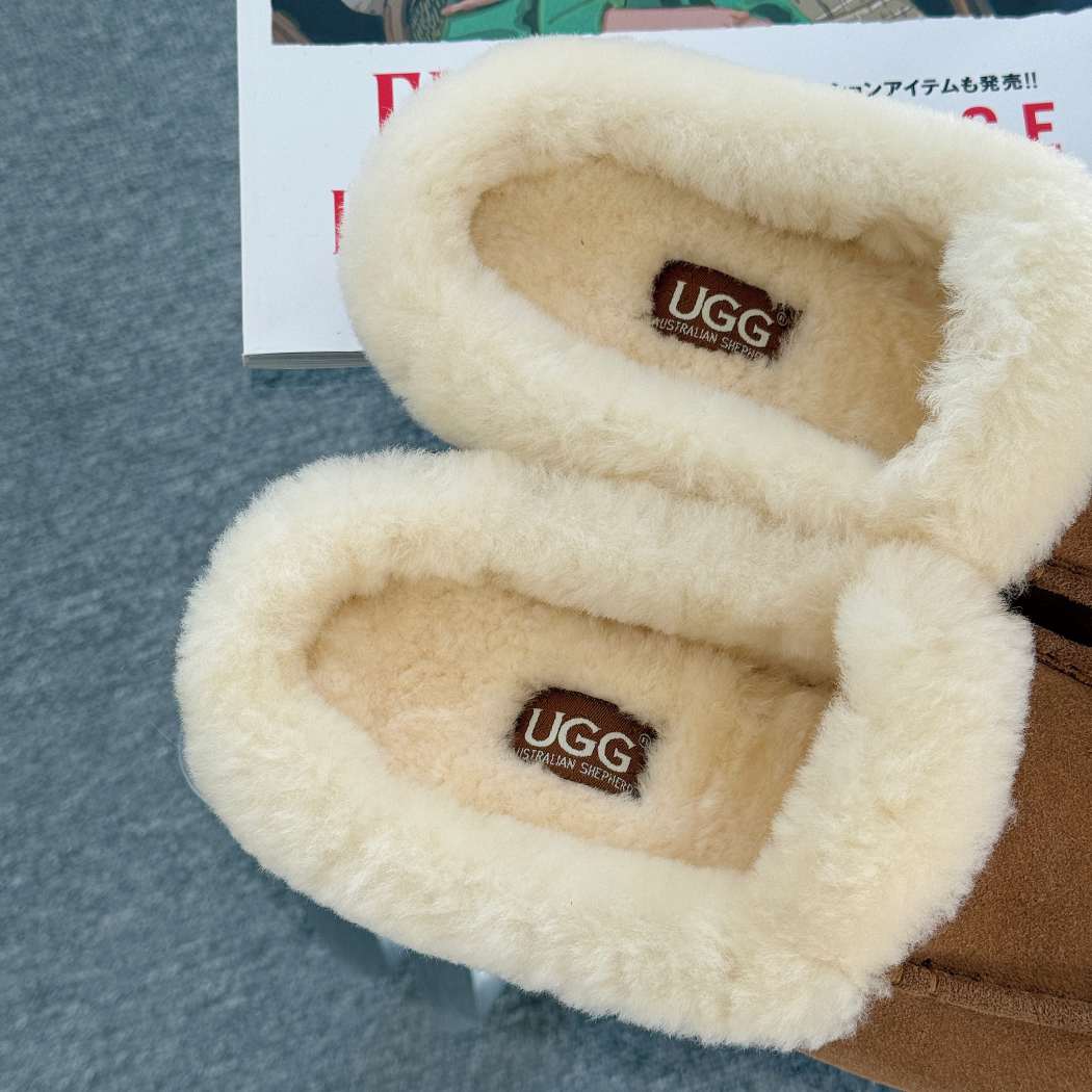 AUSTRALIAN SHEPHERD® Noelle Sheepskin Wool Trim Mule Slippers AS 7028
