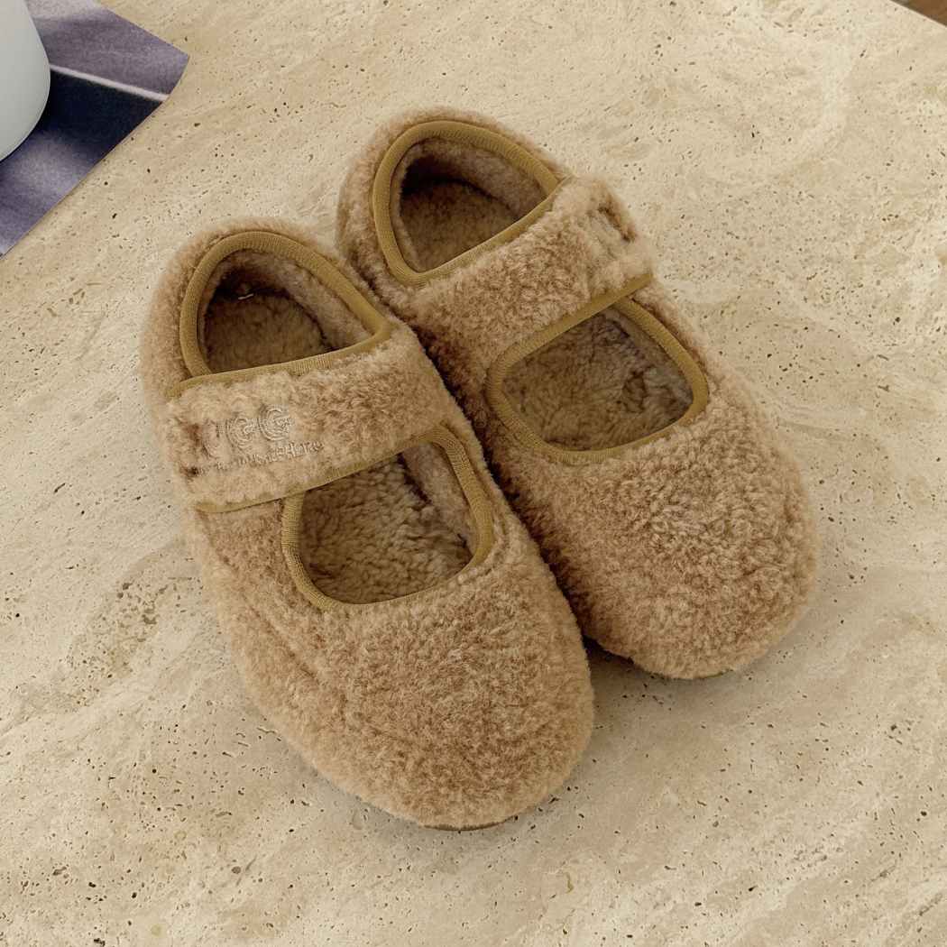 AUSTRALIAN SHEPHERD® Kids Sheepskin Wool Mary Jane Slippers AS 7047K