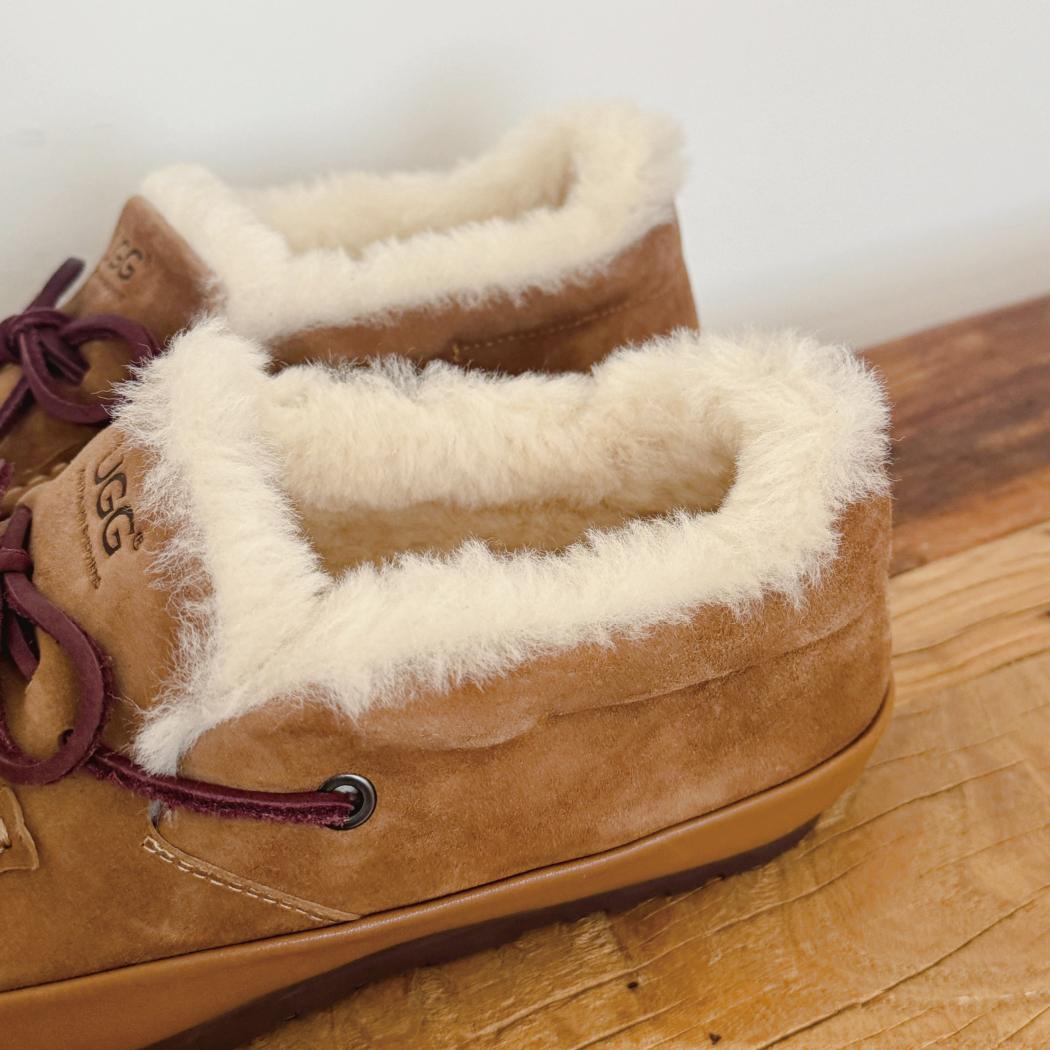 AUSTRALIAN SHEPHERD® Women Leather Sheepskin Wool Moccasin Slippers AS 7050