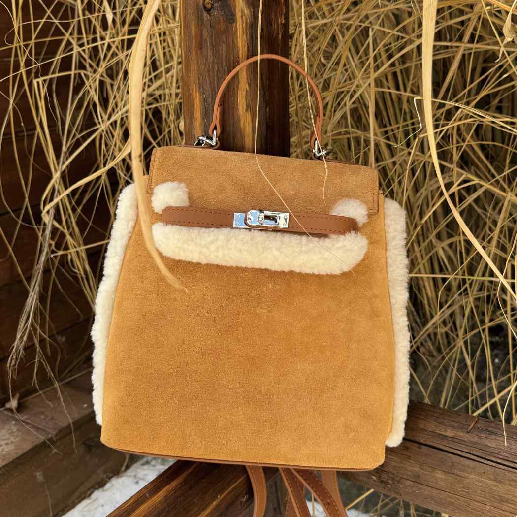 AUSTRALIAN SHEPHERD® Kenny Fluffy Wool Adjustable Strap Shoulder Bag ASA 034