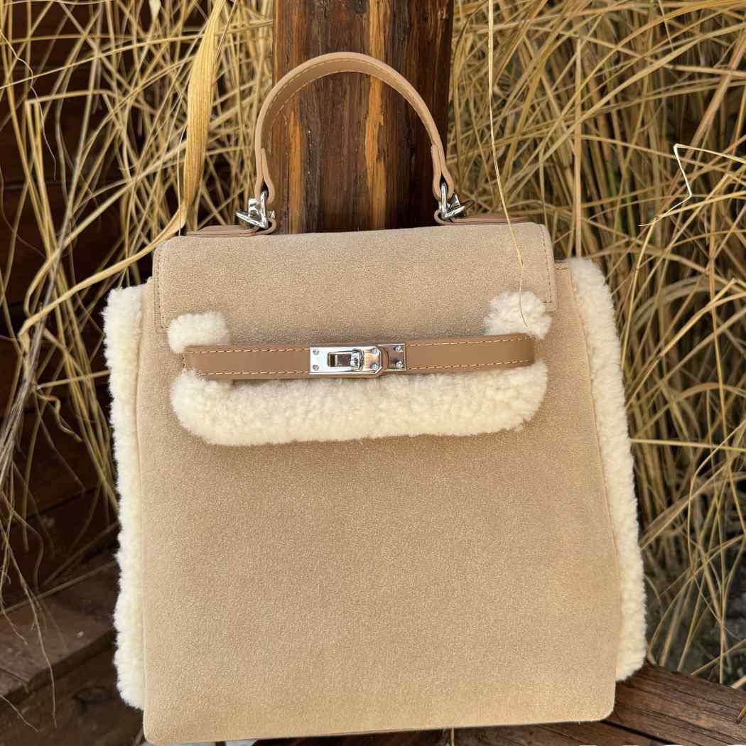 AUSTRALIAN SHEPHERD® Kenny Fluffy Wool Adjustable Strap Shoulder Bag ASA 034